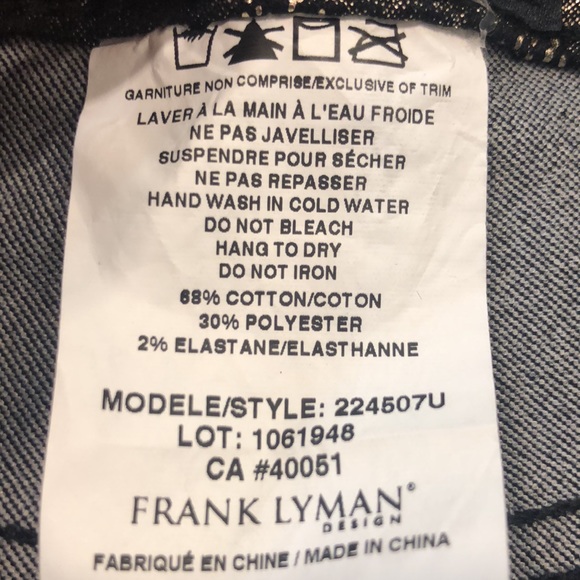 FRANK LYMAN BLACK PANT WITH SNAKE PRINT IN GOLD WITH SOME HINTS OF BROWN ! - Picture 6 of 6